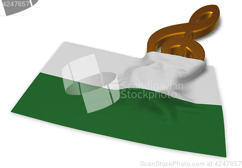 Image of clef symbol and saxon flag - 3d rendering