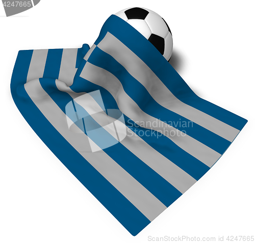 Image of soccer ball and flag of greece - 3d rendering