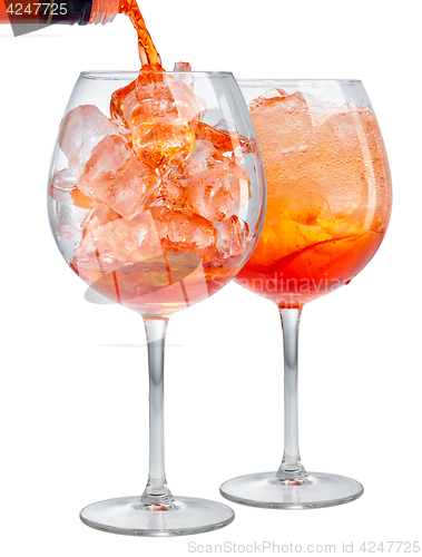 Image of two glasses of aperol spritz cocktail