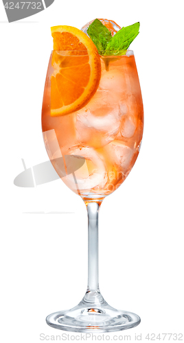 Image of glass of aperol spritz cocktail