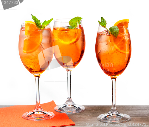 Image of glasses of aperol spritz cocktail