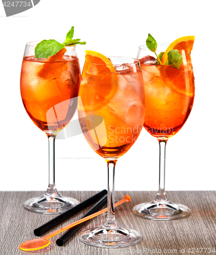 Image of glasses of aperol spritz cocktail