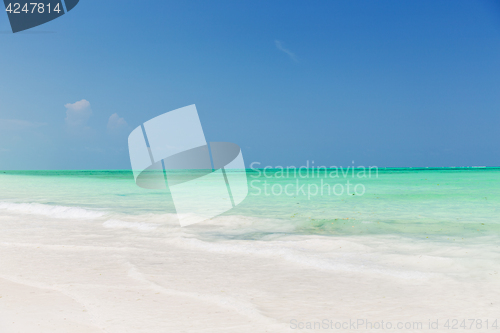 Image of sea and sky on exotic tropical beach
