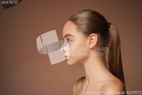 Image of Beautiful woman face portrait close up