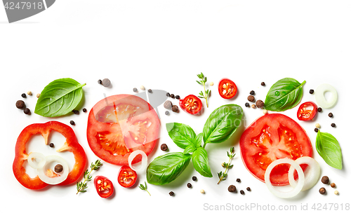 Image of fresh vegetables, herbs and spices