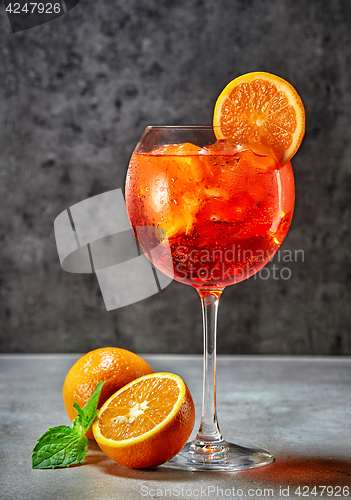 Image of glass of aperol spritz cocktail