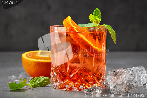 Image of Glass of aperol spritz cocktail