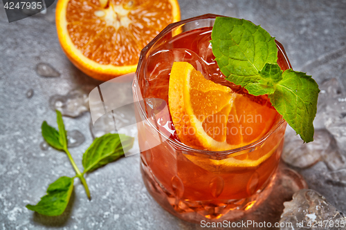 Image of Glass of aperol spritz cocktail