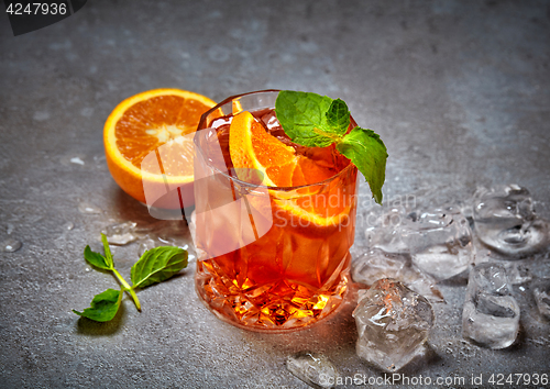 Image of Glass of aparol spritz cocktail