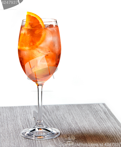 Image of glass of aperol spritz cocktail