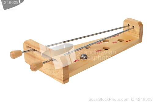 Image of Wooden game with steel ball