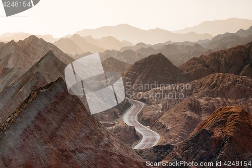 Image of Large colorful mountains in China