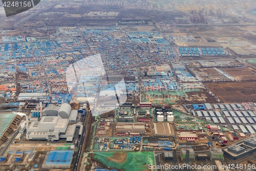 Image of Aerial shot of an industrial zone in China