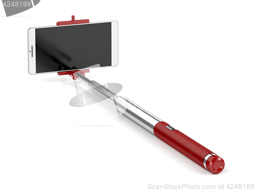 Image of Selfie stick with mobile phone 