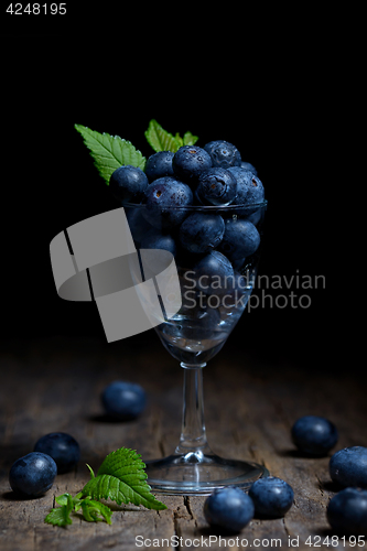 Image of Blueberries in small glass