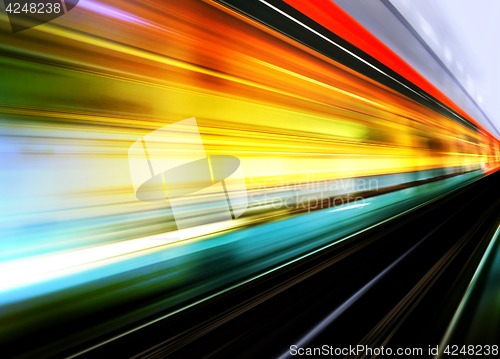 Image of high speed train motion blur