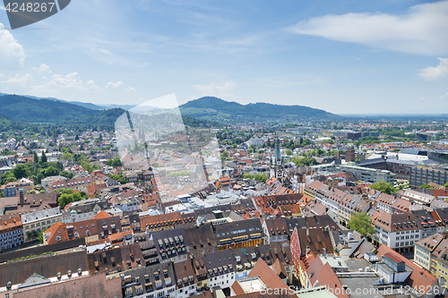 Image of an aerial view over Freiburg