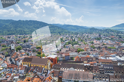 Image of an aerial view over Freiburg