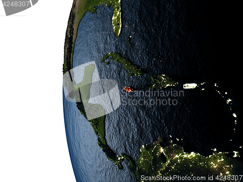 Image of Sunset over Jamaica from space