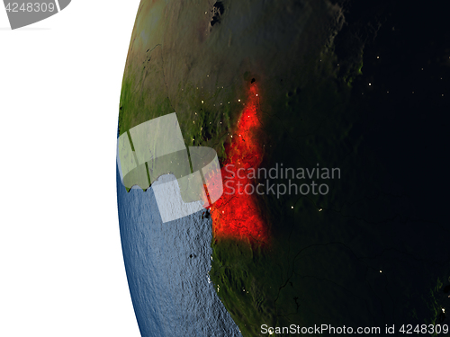 Image of Sunset over Cameroon from space