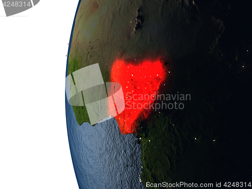 Image of Sunset over Nigeria from space