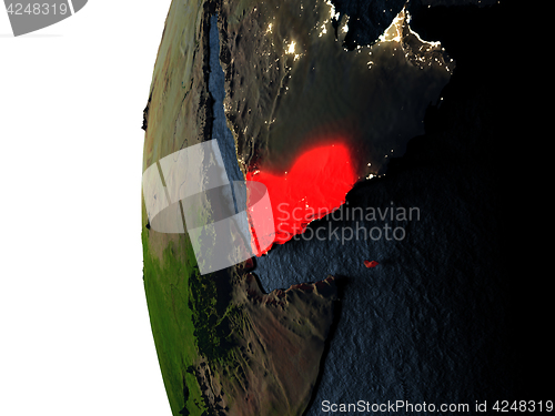 Image of Sunset over Yemen from space