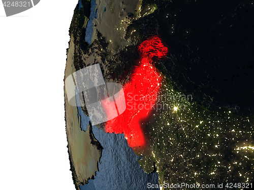 Image of Sunset over Pakistan from space