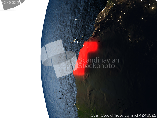 Image of Sunset over Western Sahara from space