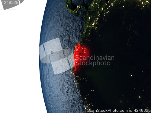 Image of Sunset over Ecuador from space