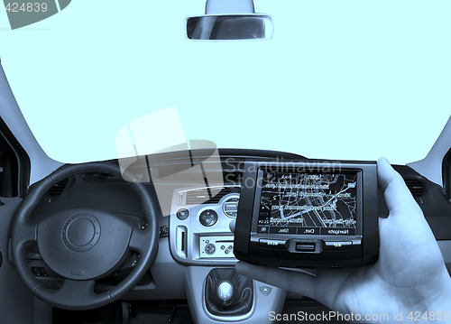 Image of GPS in a man hand