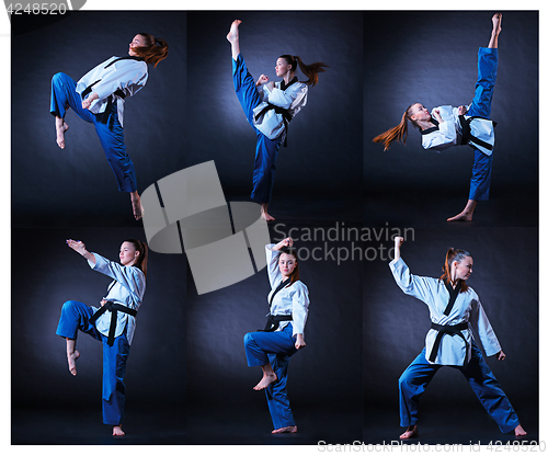 Image of The karate girl with black belt