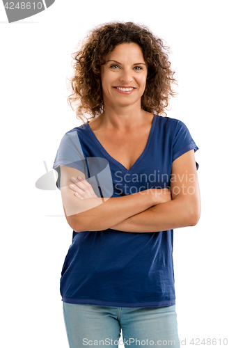 Image of Portrait of a happy mature woman