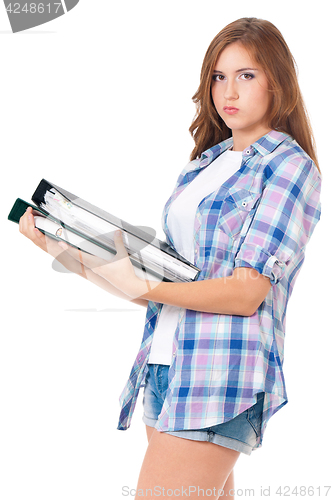 Image of Teen girl with folders