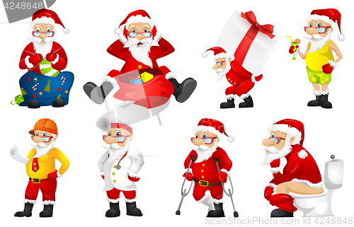 Image of Vector set for christmas with Santa Claus.