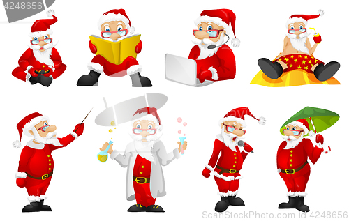 Image of Vector set for christmas with Santa Claus.