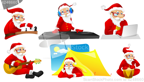 Image of Vector set for christmas with Santa Claus.