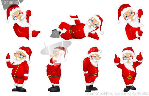 Image of Vector set for christmas with Santa Claus.