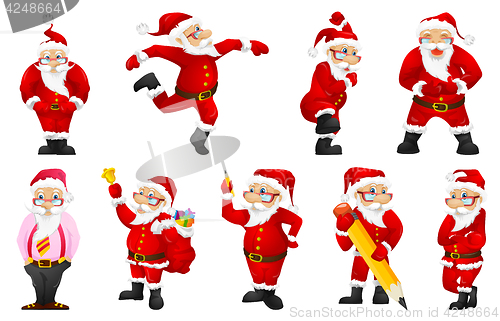 Image of Vector set for christmas with Santa Claus.