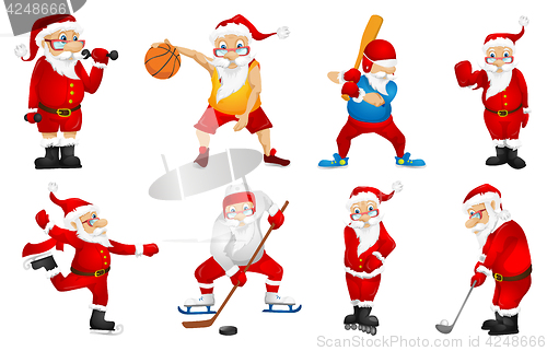 Image of Vector set for christmas with Santa Claus.