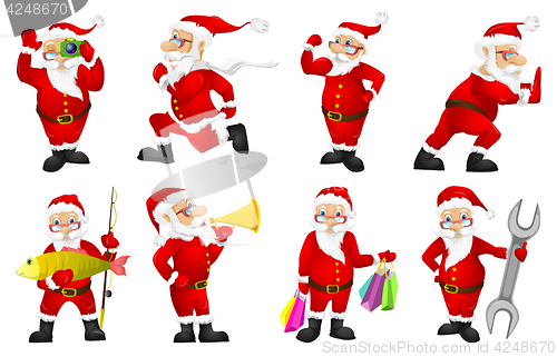 Image of Vector set for christmas with Santa Claus.