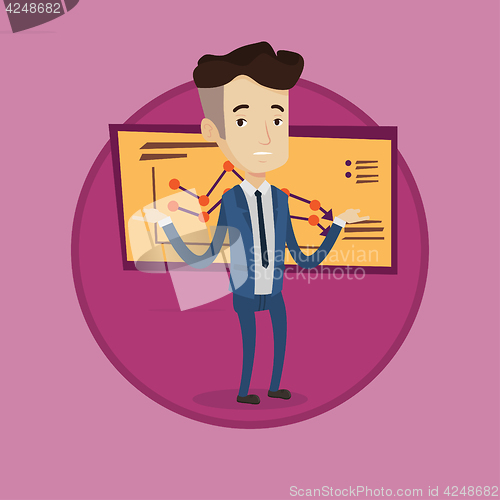 Image of Bancrupt business man vector illustration.