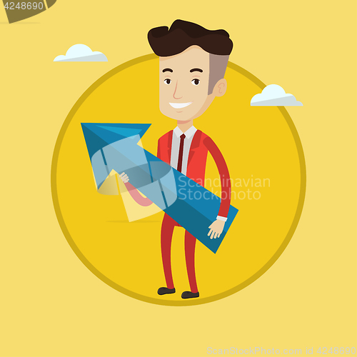Image of Successful businessman with arrow up.