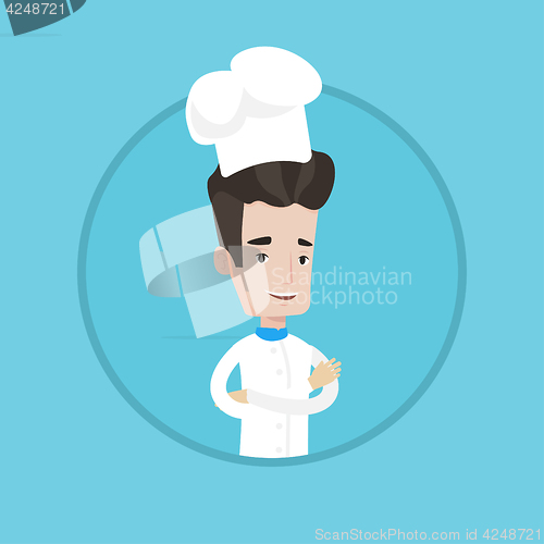 Image of Confident male chief cooker with arms crossed.