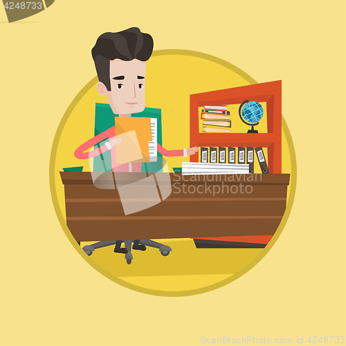 Image of Businessman working with documents.