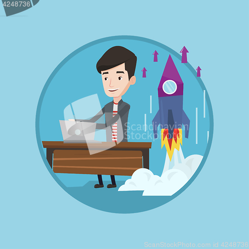 Image of Successful business start up vector illustration.