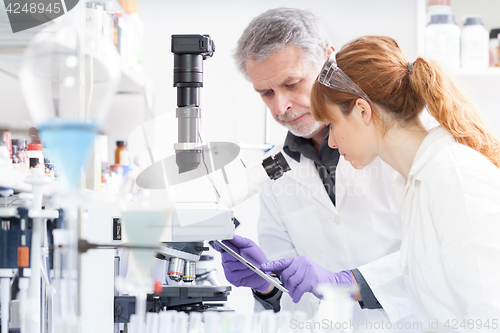 Image of Health care researchers working in scientific laboratory.