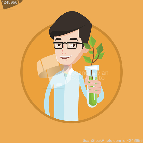 Image of Scientist with test tube vector illustration.