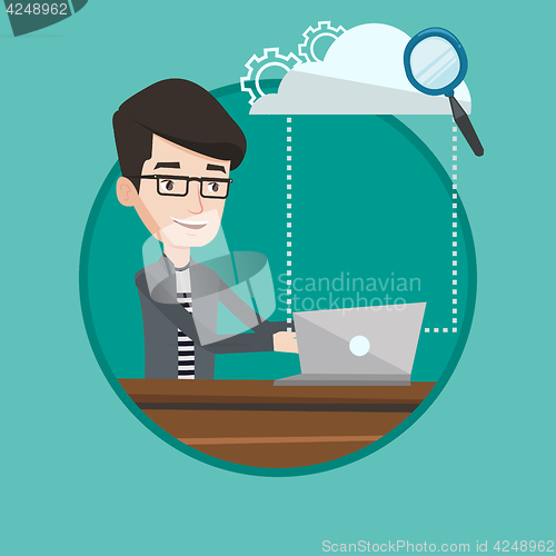 Image of Cloud computing technology vector illustration.