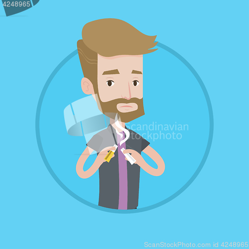 Image of Young man quitting smoking vector illustration.
