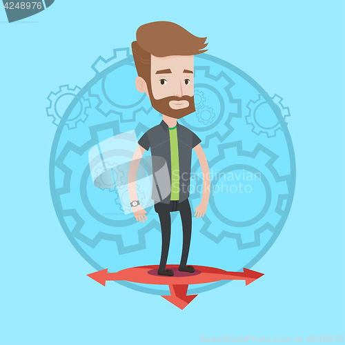 Image of Man choosing career way vector illustration.